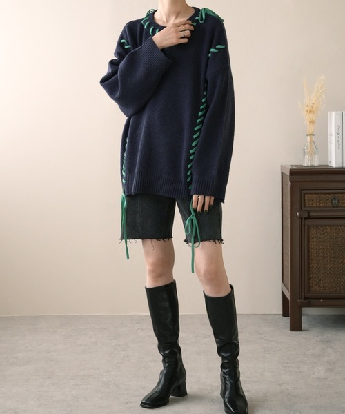 IAMUSE（アイアミューズ）の「スクエアトゥロングブーツ S0783【IAMUSE】（ブーツ・レディース・ブラック・23.5cm/23cm/24cm/24.5cm）」の20枚目の写真