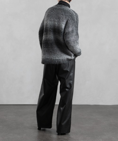 Adoon plain（アドーンプレーン）の「【Adoon plain】グラデーションルーズニット（ニット/セーター・メンズ・ブラック/パープル系/ブラウン・MEDIUM/LARGE）」の8枚目の写真