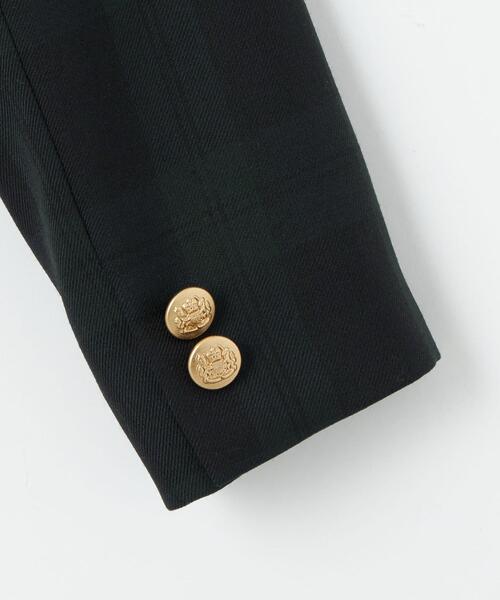 green label relaxing（グリーンレーベルリラクシング）の「T/W ブラックウォッチ ボレロ（ノーカラージャケット・キッズ・ダークグリーン・110cm/120cm/130cm）」の3枚目の写真