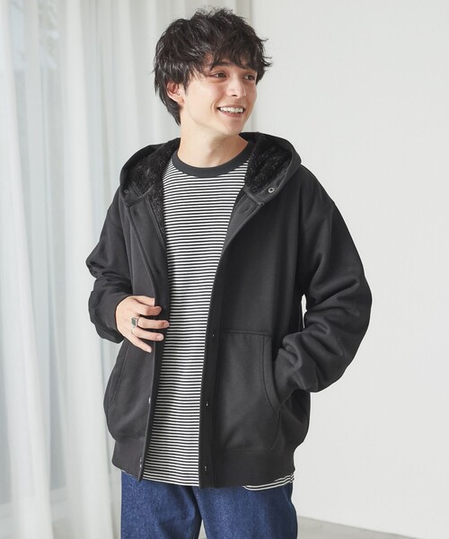 coen（コーエン）の「裏シャギーフリースパーカー（パーカー・メンズ・ダークグレー/ブラック・S/M/L/XL）」の5枚目の写真