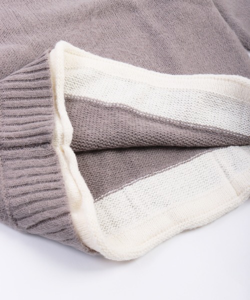 WESTSEA（ウエストシー）の「モヘヤライク起毛 レイヤード クルーネックニット（ニット/セーター・メンズ・ベージュ/グリーン/グレー・LL/L/M）」の22枚目の写真