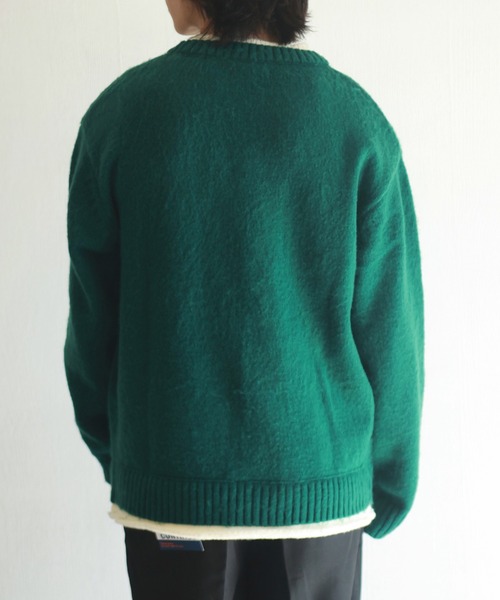 WESTSEA（ウエストシー）の「モヘヤライク起毛 レイヤード クルーネックニット（ニット/セーター・メンズ・ベージュ/グリーン/グレー・LL/L/M）」の17枚目の写真