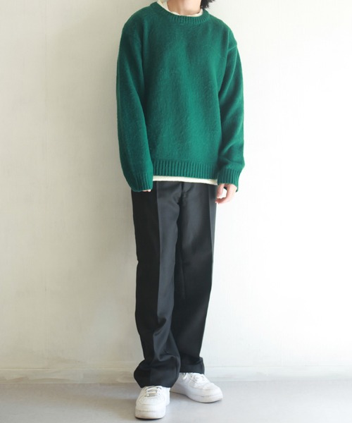 WESTSEA（ウエストシー）の「モヘヤライク起毛 レイヤード クルーネックニット（ニット/セーター・メンズ・ベージュ/グリーン/グレー・LL/L/M）」の18枚目の写真