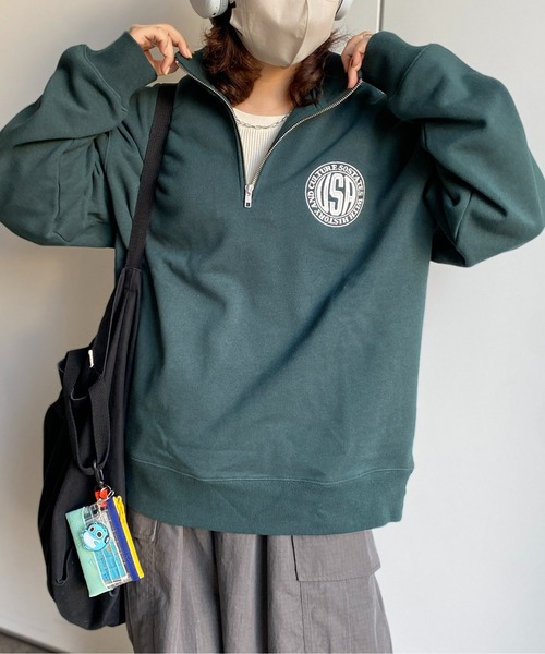 CPCM（シーピーシーエム）の「13オンス裏起毛胸刺繍ハーフシップスウェット（スウェット・レディース・グリーン/グレー/チャコールグレー・LARGE/MEDIUM）」の6枚目の写真