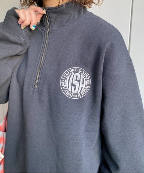 CPCM（シーピーシーエム）の「13オンス裏起毛胸刺繍ハーフシップスウェット（スウェット・レディース・グリーン/グレー/チャコールグレー・LARGE/MEDIUM）」の13枚目の写真