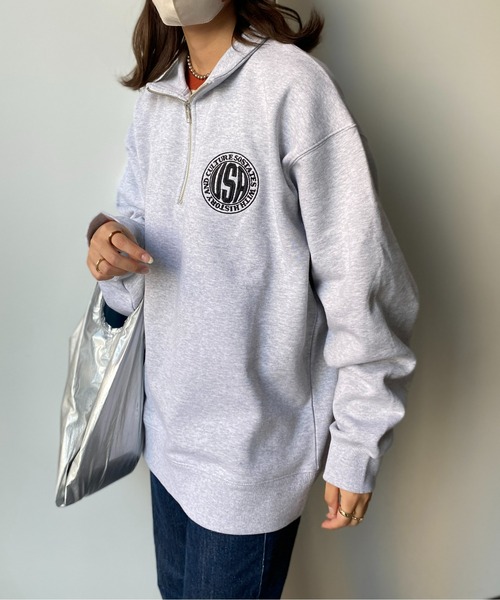 CPCM（シーピーシーエム）の「13オンス裏起毛胸刺繍ハーフシップスウェット（スウェット・レディース・グリーン/グレー/チャコールグレー・LARGE/MEDIUM）」の16枚目の写真