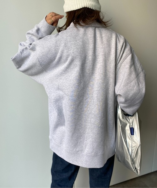 CPCM（シーピーシーエム）の「13オンス裏起毛胸刺繍ハーフシップスウェット（スウェット・レディース・グリーン/グレー/チャコールグレー・LARGE/MEDIUM）」の22枚目の写真