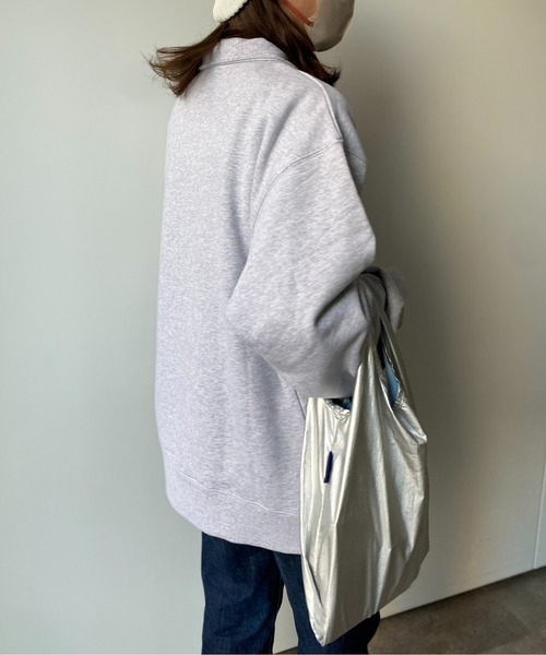 CPCM（シーピーシーエム）の「13オンス裏起毛胸刺繍ハーフシップスウェット（スウェット・レディース・グリーン/グレー/チャコールグレー・LARGE/MEDIUM）」の8枚目の写真