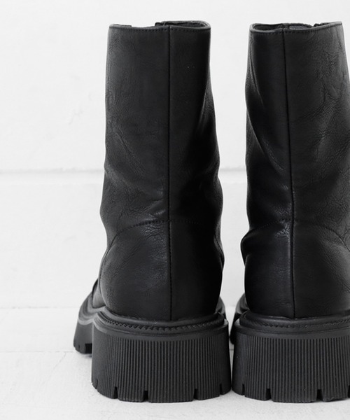 antiqua アンティカ フロントジップブーツ ブラック size38 フロントジップブーツ（ブーツ）｜antiqua（アンティカ）の