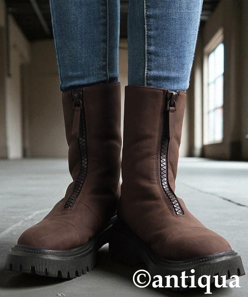 フロントジップブーツ（ブーツ）｜antiqua（アンティカ）の