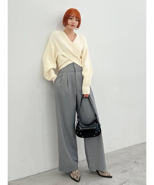 EMODA（エモダ）の「スーパーハイウエストストレートパンツ（その他パンツ・レディース・ブラック/ブルー/グレー・SMALL/MEDIUM）」の6枚目の写真