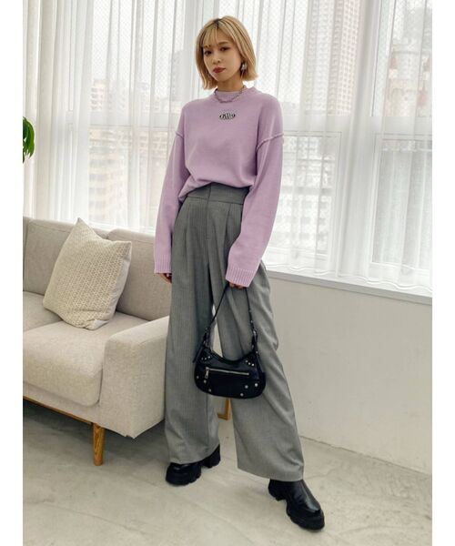 EMODA（エモダ）の「スーパーハイウエストストレートパンツ（その他パンツ・レディース・ブラック/ブルー/グレー・SMALL/MEDIUM）」の10枚目の写真