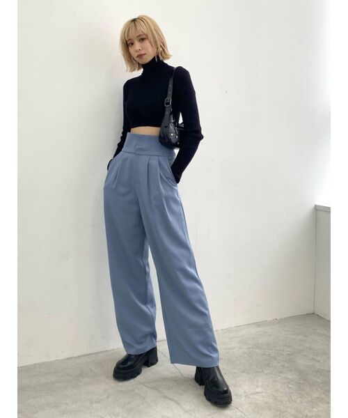 EMODA（エモダ）の「スーパーハイウエストストレートパンツ（その他パンツ・レディース・ブラック/ブルー/グレー・SMALL/MEDIUM）」の11枚目の写真