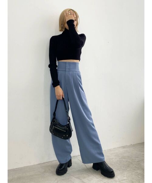 EMODA（エモダ）の「スーパーハイウエストストレートパンツ（その他パンツ・レディース・ブラック/ブルー/グレー・SMALL/MEDIUM）」の12枚目の写真