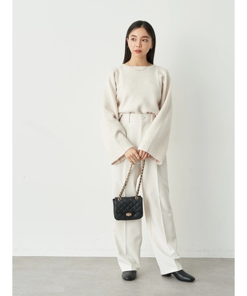 earth music&ecology(アースミュージックアンドエコロジー)の「キルティングチェーンショルダー(ショルダーバッグ・レディース・ブラック/アイボリー/ダークブルー/ライトピンク・FREE)」の7枚目の写真