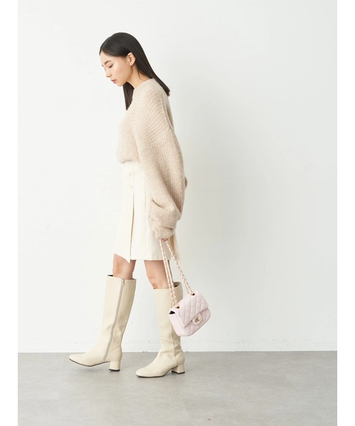 earth music&ecology(アースミュージックアンドエコロジー)の「キルティングチェーンショルダー(ショルダーバッグ・レディース・ブラック/アイボリー/ダークブルー/ライトピンク・FREE)」の9枚目の写真