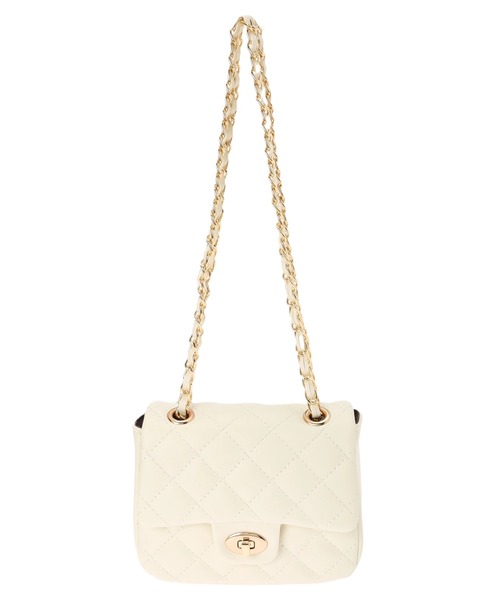 earth music&ecology(アースミュージックアンドエコロジー)の「キルティングチェーンショルダー(ショルダーバッグ・レディース・ブラック/アイボリー/ダークブルー/ライトピンク・FREE)」の17枚目の写真