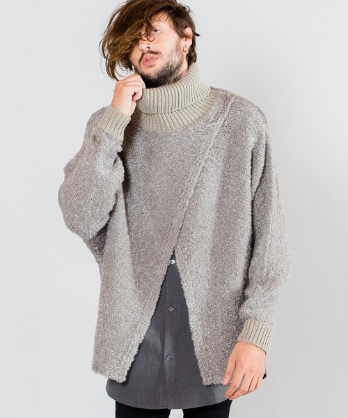 NO ID.（ノーアイディ）の「mn2708-ドッキングニットオフタートルPO（ニット/セーター・メンズ・ブルー/ブラック/グレー・ONE SIZE）」の2枚目の写真