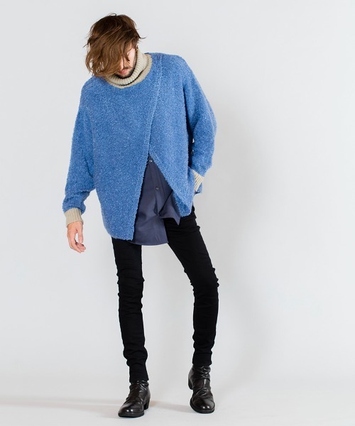 NO ID.（ノーアイディ）の「mn2708-ドッキングニットオフタートルPO（ニット/セーター・メンズ・ブルー/ブラック/グレー・ONE SIZE）」の17枚目の写真