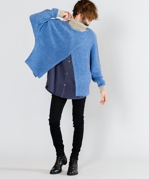 NO ID.（ノーアイディ）の「mn2708-ドッキングニットオフタートルPO（ニット/セーター・メンズ・ブルー/ブラック/グレー・ONE SIZE）」の10枚目の写真