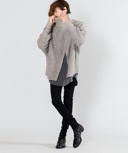 NO ID.（ノーアイディ）の「mn2708-ドッキングニットオフタートルPO（ニット/セーター・メンズ・ブルー/ブラック/グレー・ONE SIZE）」の14枚目の写真