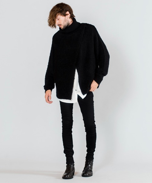 NO ID.（ノーアイディ）の「mn2708-ドッキングニットオフタートルPO（ニット/セーター・メンズ・ブルー/ブラック/グレー・ONE SIZE）」の8枚目の写真