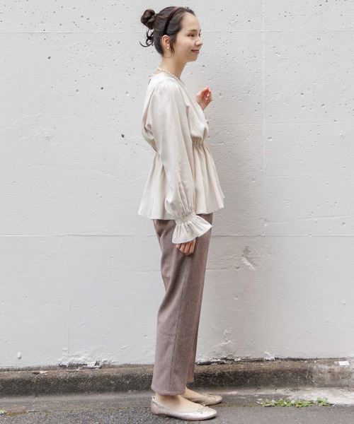 flower(フラワー)の「シェイプチェックパンツ(スラックス・レディース・ブラウン/ベージュ・FREE)」の21枚目の写真