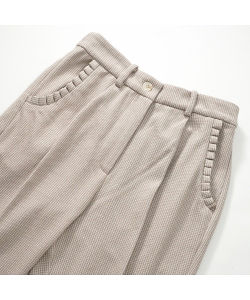 flower(フラワー)の「シェイプチェックパンツ(スラックス・レディース・ブラウン/ベージュ・FREE)」の9枚目の写真