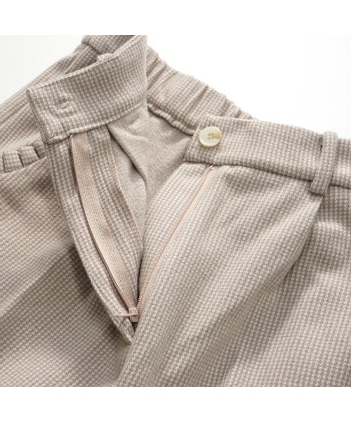 flower(フラワー)の「シェイプチェックパンツ(スラックス・レディース・ブラウン/ベージュ・FREE)」の5枚目の写真