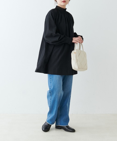 PUAL CE CIN（ピュアルセシン）の「レースシャーリングブラウス（シャツ/ブラウス・レディース・オフホワイト/ブラック・FREE）」の11枚目の写真