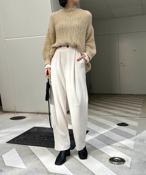 CAPRICIEUX LE'MAGE（カプリシューレマージュ）の「カットジョーゼットパンツ（その他パンツ・レディース・ホワイト系その他/ベージュ/ブラック・36/38）」の4枚目の写真