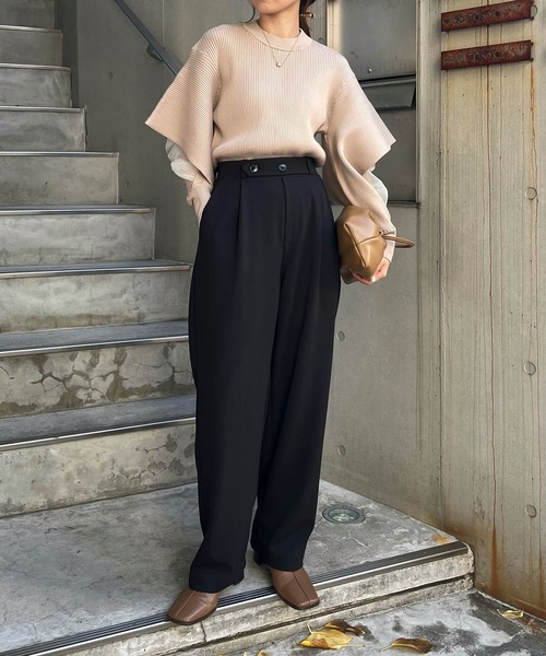 CAPRICIEUX LE'MAGE（カプリシューレマージュ）の「カットジョーゼットパンツ（その他パンツ・レディース・ホワイト系その他/ベージュ/ブラック・36/38）」の20枚目の写真