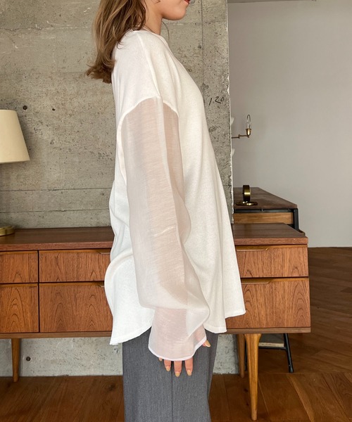 CAPRICIEUX LE'MAGE(カプリシューレマージュ)の「長袖カットソー(Tシャツ/カットソー・レディース・ホワイト・FREE)」の5枚目の写真