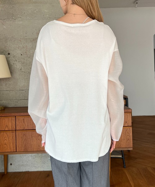 CAPRICIEUX LE'MAGE(カプリシューレマージュ)の「長袖カットソー(Tシャツ/カットソー・レディース・ホワイト・FREE)」の6枚目の写真