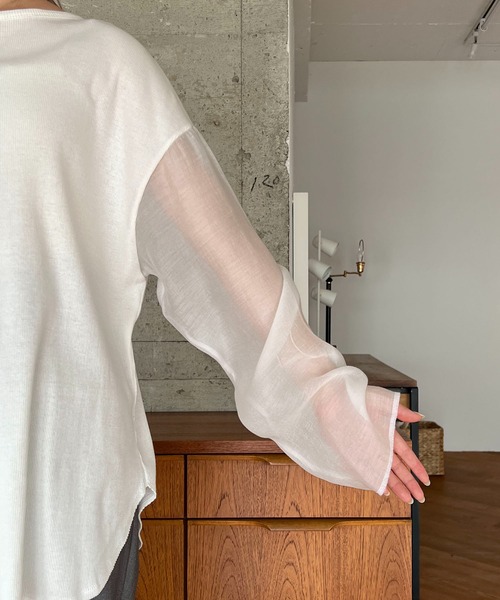 CAPRICIEUX LE'MAGE(カプリシューレマージュ)の「長袖カットソー(Tシャツ/カットソー・レディース・ホワイト・FREE)」の8枚目の写真