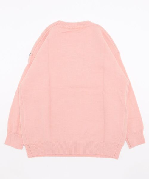 HOOK(フック)の「【HOOK】ステッチデザイン花模様ニット(ニット/セーター・メンズ・ベージュ/グリーン/ピンク・M/XL/L)」の4枚目の写真