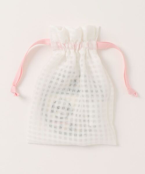 Miffy( ミッフィー)の「【 miffy 】 まる子ミッフィー 刺繍巾着(ポーチ・レディース・ホワイト×ブルー/ホワイト×ピンク・FREE)」の4枚目の写真