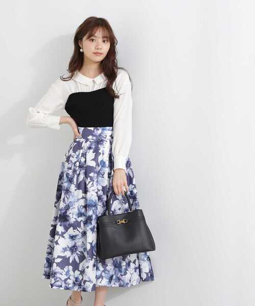 PROPORTION BODY DRESSING（プロポーションボディドレッシング）の「タックフラワースカート / 1213120116（スカート・レディース・ダークグレー/ホワイト・SMALL/MEDIUM）」の21枚目の写真