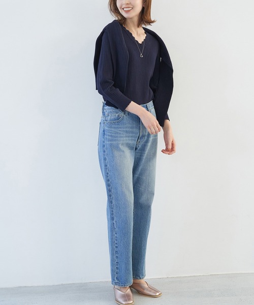 ROPE' PICNIC(ロペピクニック)の「オーガニックスイスコットン7分袖ニットプルオーバー(ニット/セーター・レディース・オフホワイト/ブルー系その他4/ネイビー/ピンク・38)」の22枚目の写真