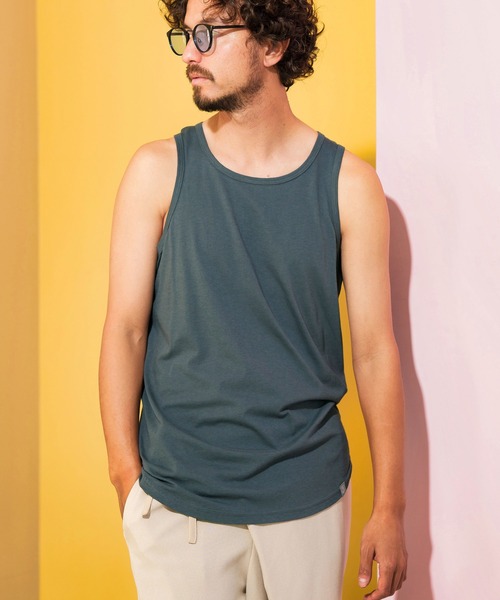 ANGENEHM(アンゲネーム)の「mta491-Hem Round Long Length Tank top (MADE IN JAPAN) タンクトップ(タンクトップ・メンズ・ブラック/ホワイト/グレー・M/L)」の1枚目の写真