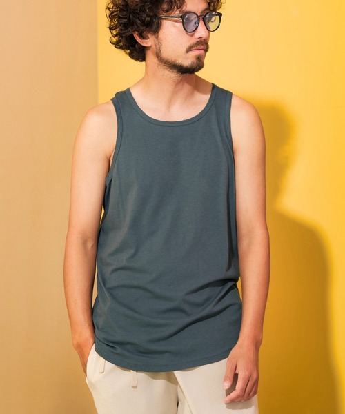 ANGENEHM(アンゲネーム)の「mta491-Hem Round Long Length Tank top (MADE IN JAPAN) タンクトップ(タンクトップ・メンズ・ブラック/ホワイト/グレー・M/L)」の4枚目の写真