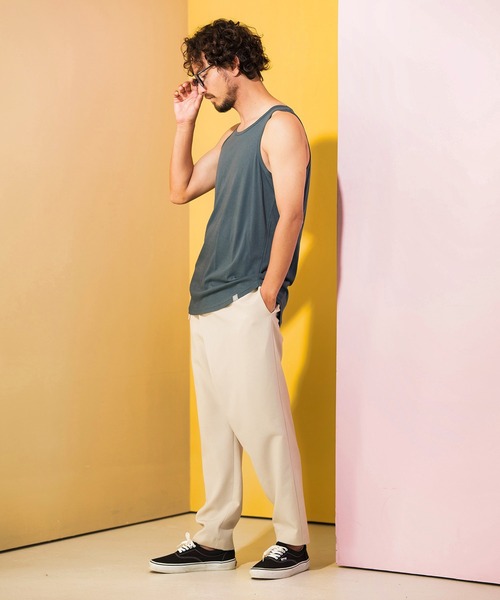 ANGENEHM(アンゲネーム)の「mta491-Hem Round Long Length Tank top (MADE IN JAPAN) タンクトップ(タンクトップ・メンズ・ブラック/ホワイト/グレー・M/L)」の8枚目の写真