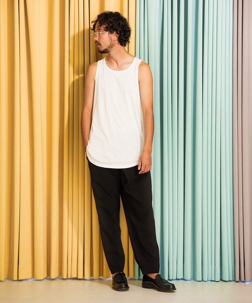 ANGENEHM(アンゲネーム)の「mta491-Hem Round Long Length Tank top (MADE IN JAPAN) タンクトップ(タンクトップ・メンズ・ブラック/ホワイト/グレー・M/L)」の15枚目の写真