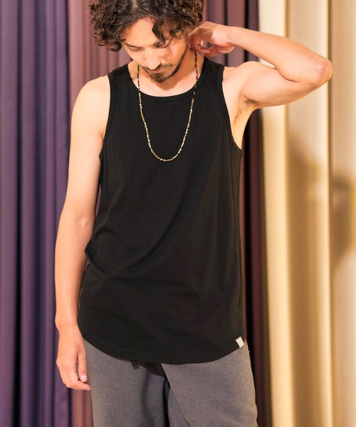 ANGENEHM(アンゲネーム)の「mta491-Hem Round Long Length Tank top (MADE IN JAPAN) タンクトップ(タンクトップ・メンズ・ブラック/ホワイト/グレー・M/L)」の18枚目の写真