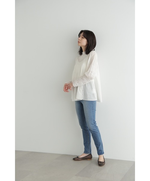 JILLSTUART - ジルスチュアート ネハレースブラウス シャツ 長袖 ピンタック M 白 セール】◇ミラシャインドットブラウス（シャツ/ブラウス