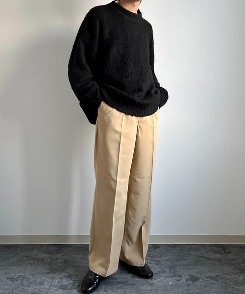 y/m by れぽすけ(イムバイレポスケ)の「ワンタックスラックス(スラックス・メンズ・ブラック/ベージュ・XS/S/M/L/XL)」の15枚目の写真