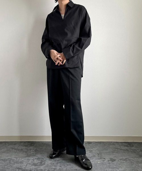 y/m by れぽすけ(イムバイレポスケ)の「ワンタックスラックス(スラックス・メンズ・ブラック/ベージュ・XS/S/M/L/XL)」の5枚目の写真