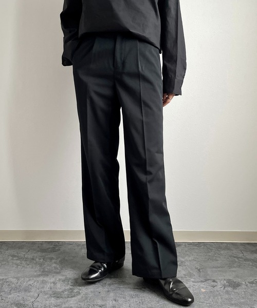 y/m by れぽすけ(イムバイレポスケ)の「ワンタックスラックス(スラックス・メンズ・ブラック/ベージュ・XS/S/M/L/XL)」の9枚目の写真