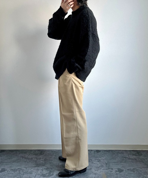 y/m by れぽすけ(イムバイレポスケ)の「ワンタックスラックス(スラックス・メンズ・ブラック/ベージュ・XS/S/M/L/XL)」の14枚目の写真