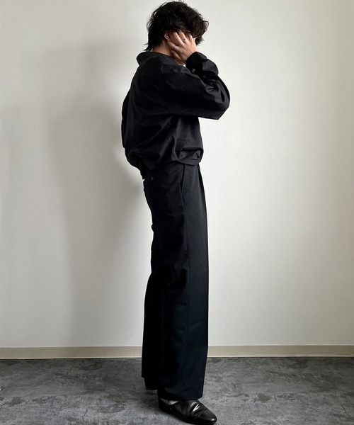 y/m by れぽすけ(イムバイレポスケ)の「ワンタックスラックス(スラックス・メンズ・ブラック/ベージュ・XS/S/M/L/XL)」の4枚目の写真